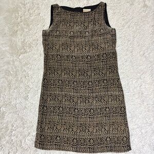 Vintage Coldwater Creek Women’s Silk Dress Tribal Floral Print Black Tan‎ size 6